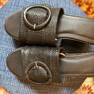 A New Day Black Mules with Textured Upper